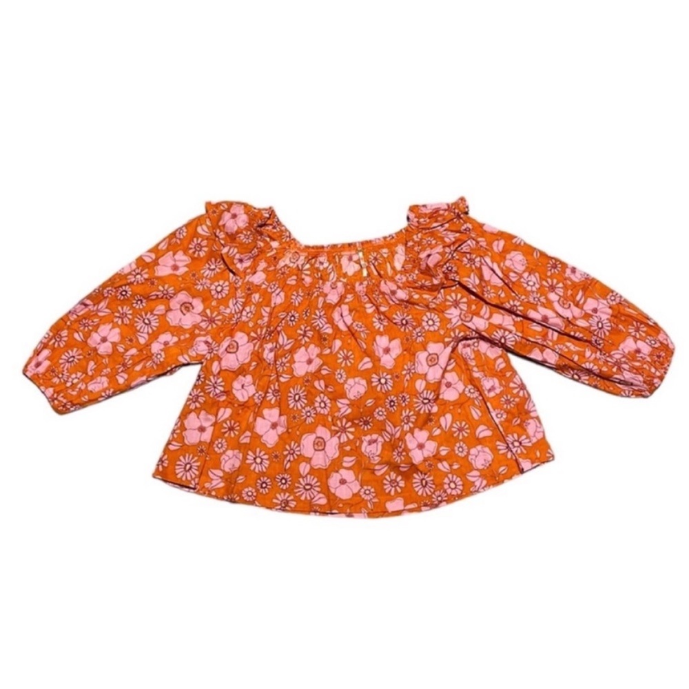 NWT Free People Miss Daisy Pink and Orange Floral Blouse - Picture 4 of 5